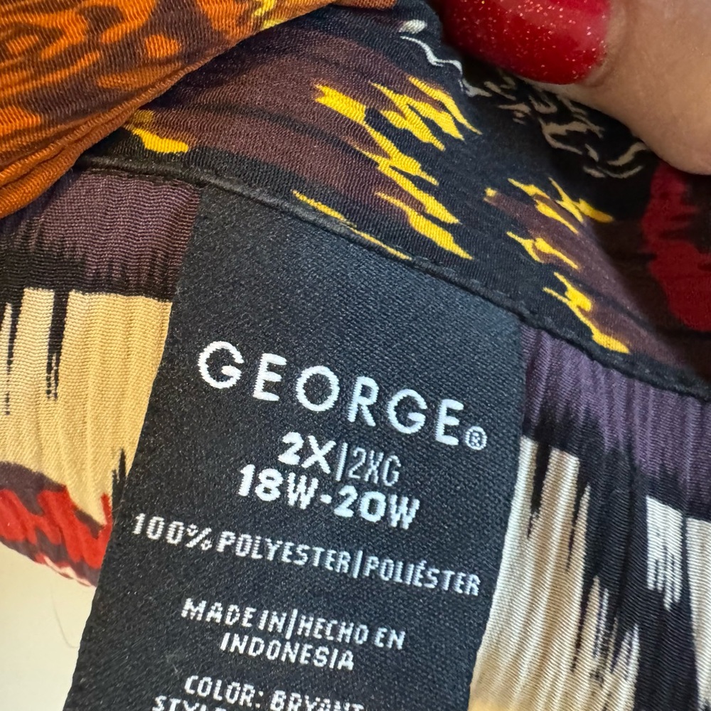 George Multi-Color Patterned Open Front Jacket - Black, Rust, Cream - Picture 9 of 9